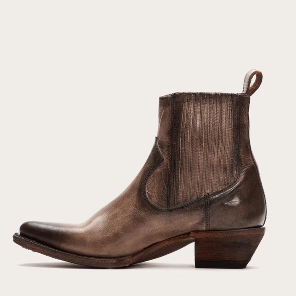 Sacha Chelsea Frye Leather Ankle Cowboy Boots